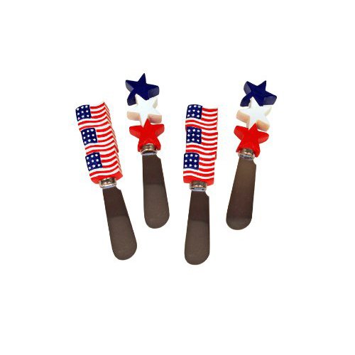 American Flags & Stars Cheese Spreader Set of 4