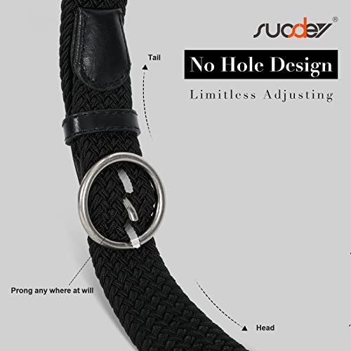 Suosdey Braided Belt Elastic Stretch Woven Belts For Women Men Golf Canvas Fabric Belt #TOP5