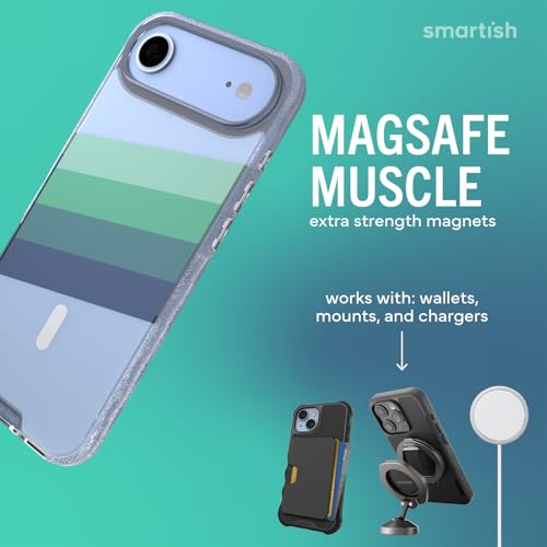 Image of Smartish iPhone Air MagSafe Clear Case - Gripmunk Magnetic Slim Case [Lightweight + Protective] Anti-Yellowing Thin Grip Clear Cover for Apple iPhone Air - Deep End