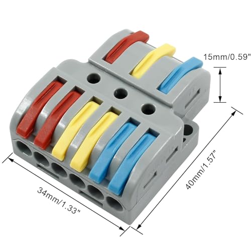 Image of XELYTON Wire Clip Connector, Universal Connection Terminals, Circuit Inline Splices Electric Connectors, Quick Connect & Freely Assemble Electrical Splicing Kit for Compact (3 In 6 Out, 3)