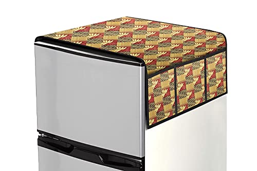 Image of Stylista Refridgerator top Cover Suitable for Samsung RR24C2Z23CR /NL, 223 Liter Fridge, Dimension (WXD) 65x111 CM, Surface Pattern Yellow