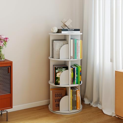 Cuzobro 3-Tier Rotating Corner Bookshelf with Lazy Susan