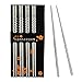 Jerbro 5 Paar Essstäbchen Chopsticks Aus Edelstahl Stäbchen Chinesische Japanische Koreanische Essstäbchen
