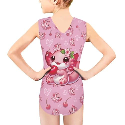 Image of Girls Cartoon Pattern One-Piece Swimsuits Sport Racer Swimwear Beach Bathing Suit, Size 5-14