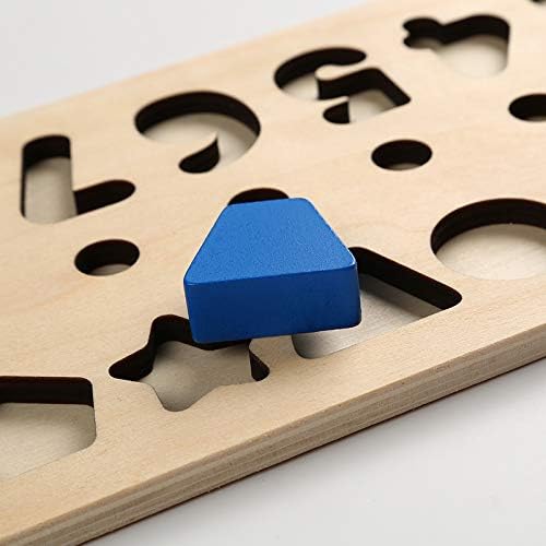 Muyindo Montessori Wood Blocks Puzzle Board Set for Toddler Preschool Kids, Learning & Educational Toys for Number Counting, Colors Stacking, Shape Sorting, Early Education Toy