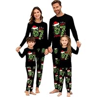 ROAEKCUSE matching christmas pjs for family, christmas pjs family set, 67 MeMe Pyjamas Family Christmas Set Mens Womens 67 MeMe Printed Xmas Matching Pyjama Pjs, s Black