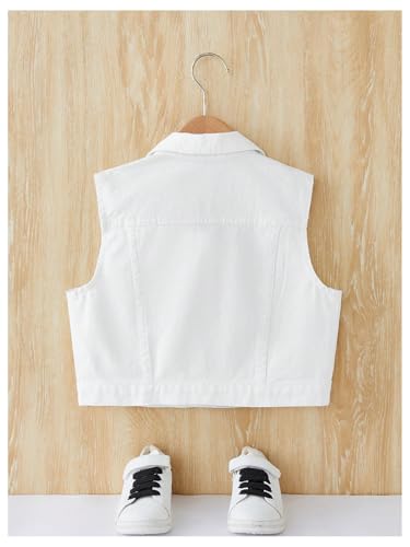 Image of SweatyRocks Girl's Denim Vest Button Down Sleeveless Jean Jacket Outerwear with Pockets