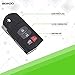 SCITOO Key Fob Keyless Entry Remote 315MHZ 1PC 4 Buttons Replacement for Mazda CX-7 CX-9 MX-5 Miata RX-8 3 5 6 2005-2013 KPU41788