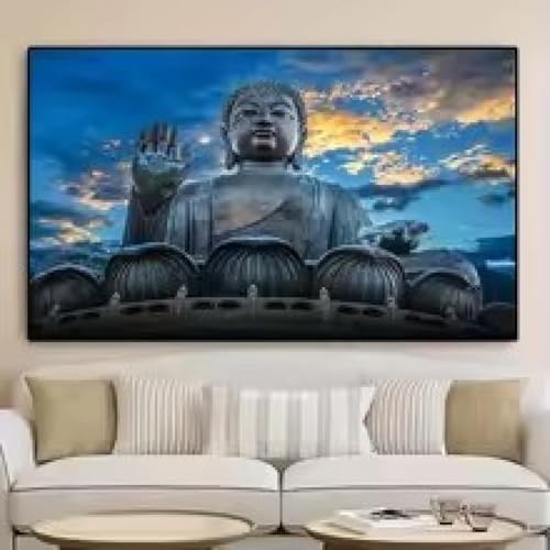 Peinture abstraite Bouddha pour un salon zen affiche murale 50x70cm