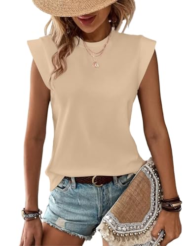 3-Pack Womens Casual Tank Tops Summer Spring Trendy T Shirts Basic Blouses Loose Fit Beach Vacation Outfits Round Neck Short Cap Sleeve Tee Fashion 2026 Clothes,White+Apricot+Coral,X-Large Size — view 3
