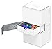 Ultimate Guard Twin Flip'n'Tray 200+, Deck Case for 200 Double-Sleeved TCG Cards +Dice Tray, White/Grey, Independent Magnetic Closure & Microfiber Lining