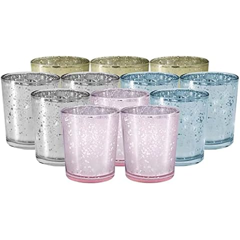 12 Pack Glass Tealight Holders Candle Holders Decorations Birthday Party Wedding Celebration Home Glass Containers for Candles Making Candle Making Cover