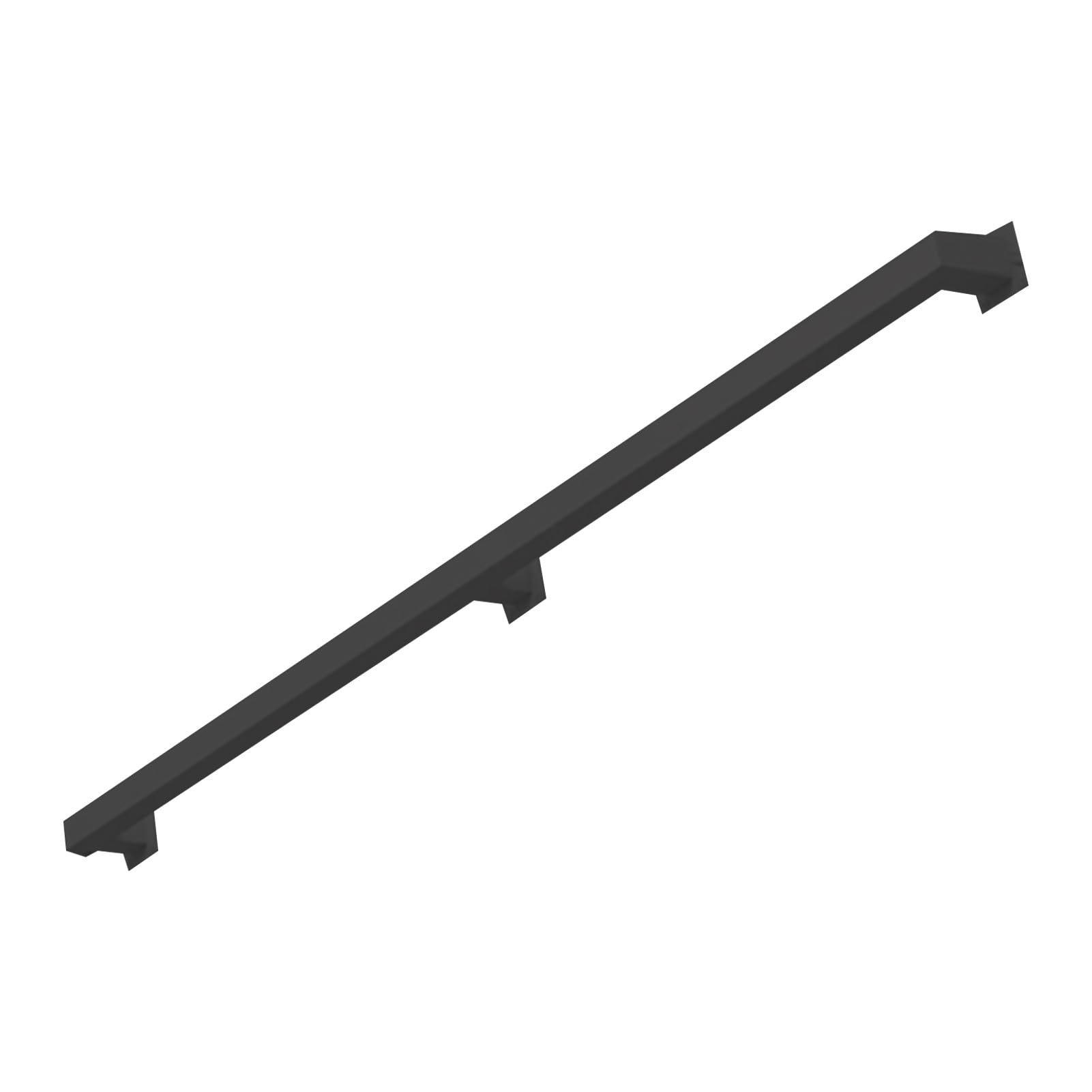 30–600 cm Handlauf für Treppen im Innen- und Außenbereich, Treppengeländer, Handläufe aus Schmiedeeisen, Sicherheitshaltegriff mit Wandhalterungen und Metallschrauben (schwarz, 2 F
