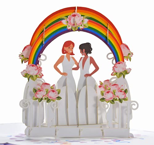 CUTPOPUP LGBT Lesbian Wedding couple Pop Up Card LGBT Wedding Card, Anniversary Card Pop Up, LGBT Couple Wedding Pop Up Card, LGBT Happy Birthday Card 3D