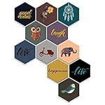 Wooden Wall Decor Set of 11 Multicolour – SPW3