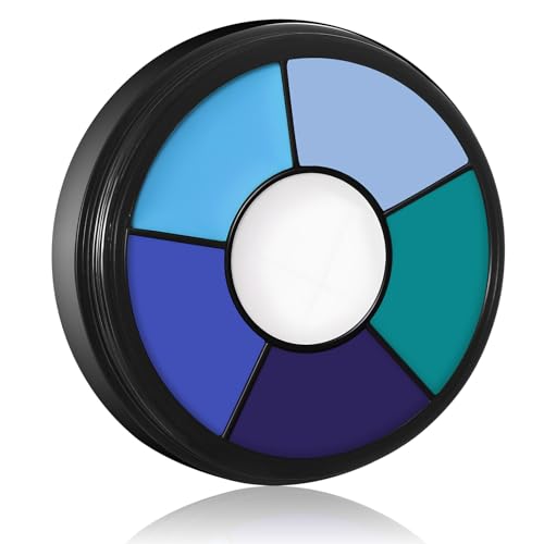BOBISUKA Blue Face & Body Paint – 6 Colors Cream Washable Face Paint for Corpse Bride Sally Makeup Avatar Mermaid Costume & Theme – Easy to Blend, High Pigment & Long Lasting