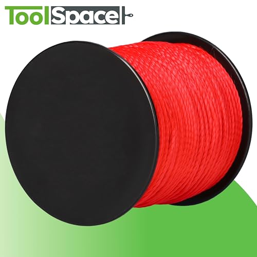 ToolSpace Maurerschnur Bauschnur - 100m x 1.6 mm - Rot - Polypropylen-Seide - Richtschnur - Lotschnur - Stärke Pflasterschnur - langlebig & reißfest - Maurerschnur für Wasserwaage