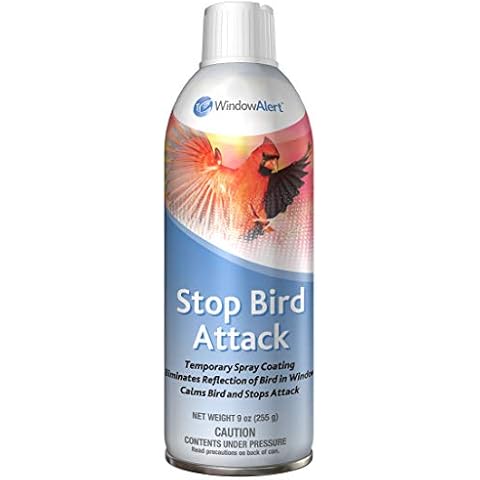 WindowAlert Stop Bird Attack (9oz) - Temporary Spray Coating Eliminates Reflection of Bird in Window - Made in The USA Cover