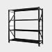 Ripiani RENJUN- Scaffale di Stoccaggio for Carichi Pesanti Acciaio Laminato A Freddo Regolabile Senza Viti Facile da Montare Fino A 200 kg for Strato 160x30x100 Cm Nero