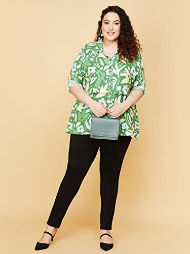 Image of Max Plus Size Women Printed Spread Collar Casual Shirt