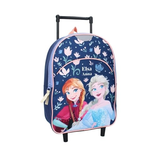 mybagstory - Reine des Neiges – Sac à Dos à roulettes Fille 33x25x11 cm – Trolley Maternelle avec 1 Compartiment zippé – Cartable léger à Tirer