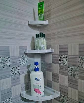 OMSON Unbreakable Plastic Corner Shelf Set / Bathroom Corner Shelf / Bathroom Accessories/ Home Decor Crystal Corner Shelves for Bathroom Plastic Wall Shelf (Number of Shelves - 3, White) (B09HN9J94M) Amazon Price History, Amazon Price Tracker
