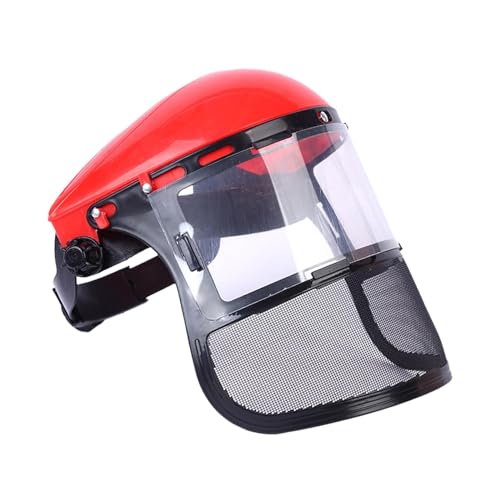 harayaa Chain Saw Face Shield Chain Saw Protective Shield Multifunctional Guards Forestry Face Shield for Gardening Logging, Red
