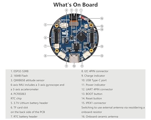 Image of ESP32-S3 1.43inch AMOLED Display Development Board, 466x466 Resolution 16.7M Color QSPI Interface, ESP32 with Capacitive Touch AMOLED Round LCD, Support 2.4 GHz Wi-Fi and BLE 5, with CNC Metal Case