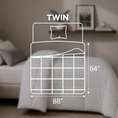 Image of Utopia Bedding Comforter Twin Size 64 x 88 Inches, All Season Duvet Insert, Down Alternative Box Stitched Bed Comforter with Corner Tabs, Machine Washable