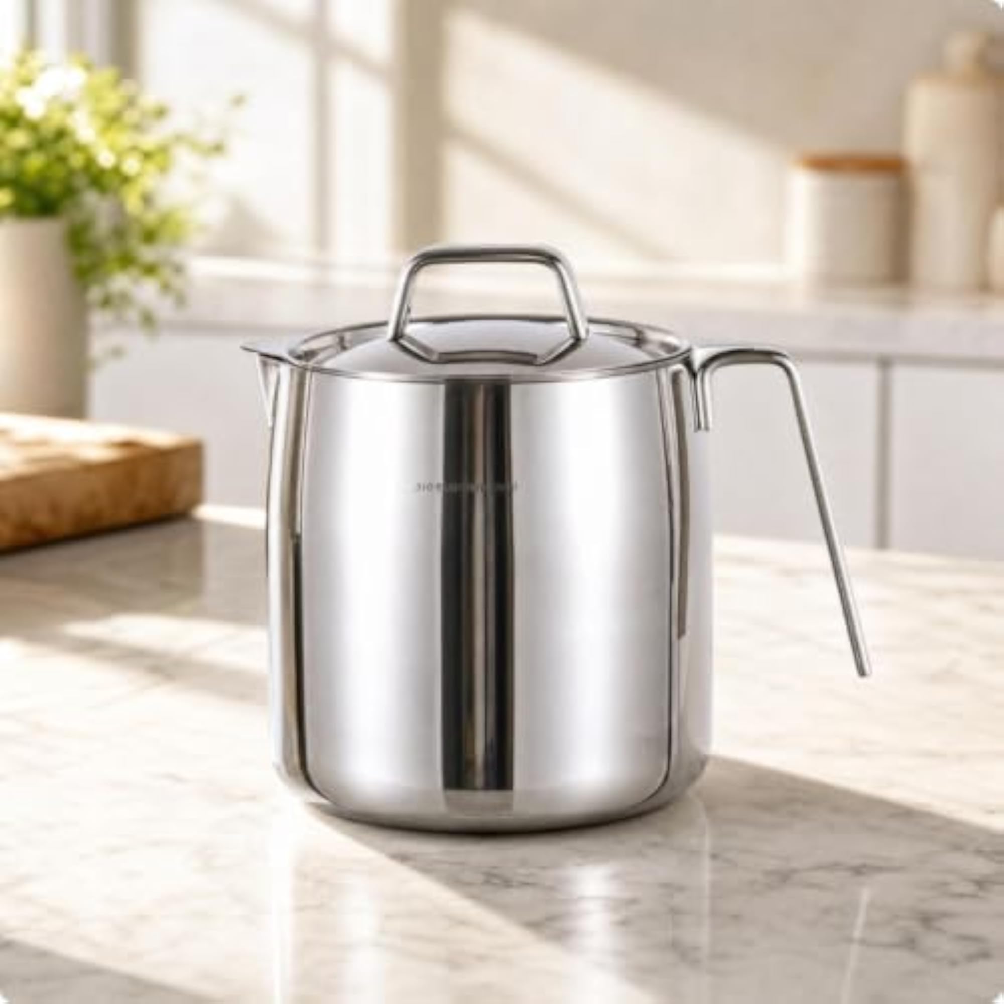 Pot with Fine Mesh Strainer, Stainless Steel, 1.5L