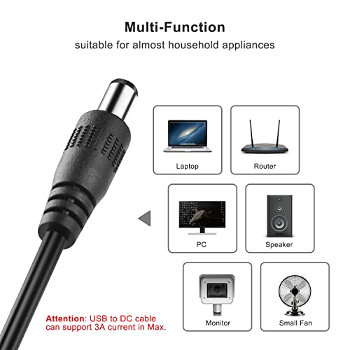 Aceyoon Usb 5V Dc Power Supply With 24Pcs Dc Barrel Jack Universal Laptop Power Adapter Usb 2.0 To Dc 5.5X2.1Mm Plug Charging Cord Max 3A Compatible For Laptop, Router, Speaker, Monitor, Mini Fan #TOP4