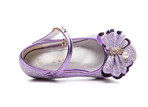 Girls Glitter Flower Wedding Bridesmaids Mary Jane Pump Low Heel Party Princess Dress Shoes for Kids4