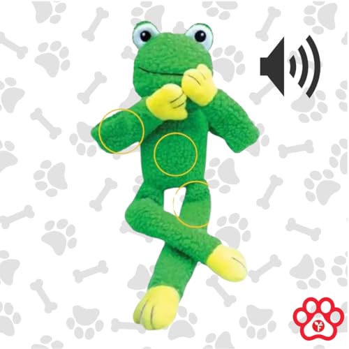 Brinquedo de Pelucia Sapo Bichinho Mordedor Interativo para Cães Pet com Apito Som