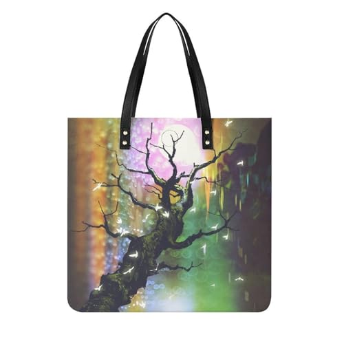Sac à main shopper Arbre Fantastique grand tote bag femme pour voyage 39x39cm