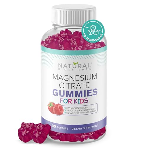 Sugar Free Magnesium Gummies for Kids 100mg - Calm & Sleep Support Chewable Kids Magnesium Supplement, Sleep Aid, Anti-Stress, Bone Health, Muscle Relaxation, 30 Vegan Non-GMO Gluten-Free Gummies