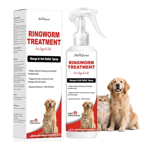 Ringworm for Cats Yeast Infection Treatment for Dogs Help with Mange Dry Itchy Hot Spot & Flaky Skin Supports Healthy Skin & Coat Reduces Inflammation & Scratching-200ml