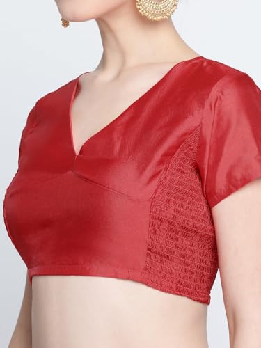 Image of studio rasa Women's Silk Blend Stretchable Blouse for Festive Wedding Party