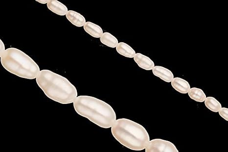 5mm Rice Natural White Freshwater Pearl Beads 15 Inch/45 Beads