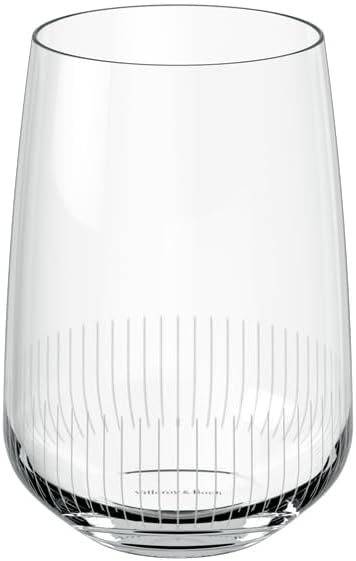 Villeroy & Boch Afina Cllection Long Drink/Highball/Cocktail Glasses, Set of 4, Perfect for Gin & Tonic, Mojitos, and More, 10 oz Capacity, Crystal Glass, Made in Europe, Dishwasher-safe