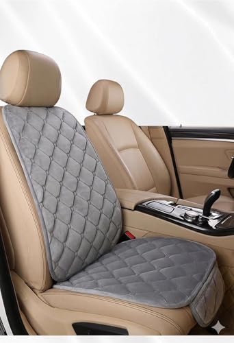 Image of Universal Car Seat Cushion Pad Soft Breathable Quilted Seat Cover with Pocket Non Slip Comfortable Front Seat Mat for Long Drive Driver Seat All Cars SUV Sedan Grey (Grey-1 Cover With Back Cover)