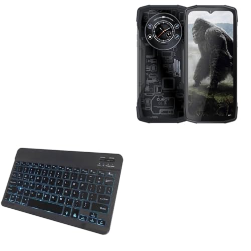 BoxWave Keyboard Compatible with Cubot Kingkong Star - SlimKeys Bluetooth Keyboard - with Backlight, Portable Slim LED 7 Colors - Jet Black