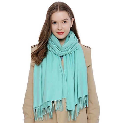 DonDon Schal Damen Winter Wollschal Winterschal warm weich 185 x 65 cm mintgrün