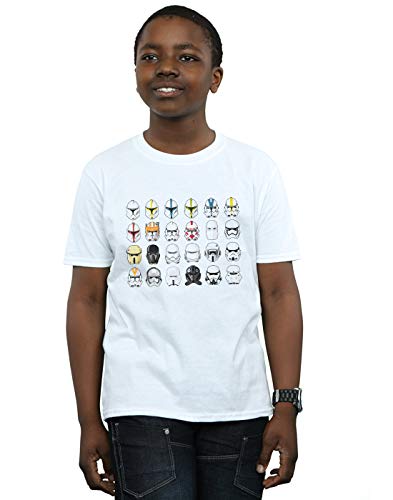 Star Wars Boys Trooper Helmets T-Shirt White 7-8 Years