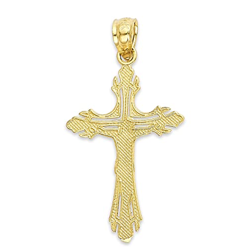 Solid 10k Gold Crucifix Pendant - Religious Gifts3