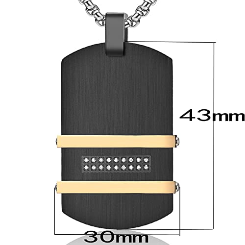 Putouzip 18K Gold Iced Out Dog Tag Necklace For Men, Women 316L Stainless Steel Cuban Link Chain Dog Tag Pendant #TOP1