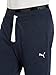 Puma Men's French Terry Lounge Pant with Dual Band and Drawcord, Navy Heather/White