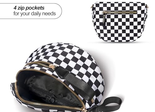 Checkered Crossbody Bag Shoulder Purse Nylon Bum Bags for Women Checkered Sling Hobo Handbag Fanny Packs Crossbody Tote Purse4
