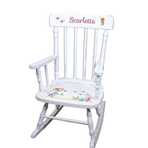 Children's Personalized White Mermaid Rocking Chair