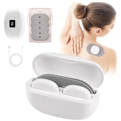 Puersit 6 en 1 TENS EMS digital, Electroestimulador Muscular dispositivo de estimulación para el alivio del dolor y entrenamiento, función de masaje, incluye 4 electrodos