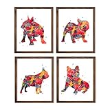 French Bulldog Watercolor Wall Art Print Poster, Cute Frenchie Dog Portrait Illustration, Dog Lover Gift for Bedroom Living Room Home Office Nursery Decor, Birthday Housewarming Gift, 8x10 Inch Unframed Print Set